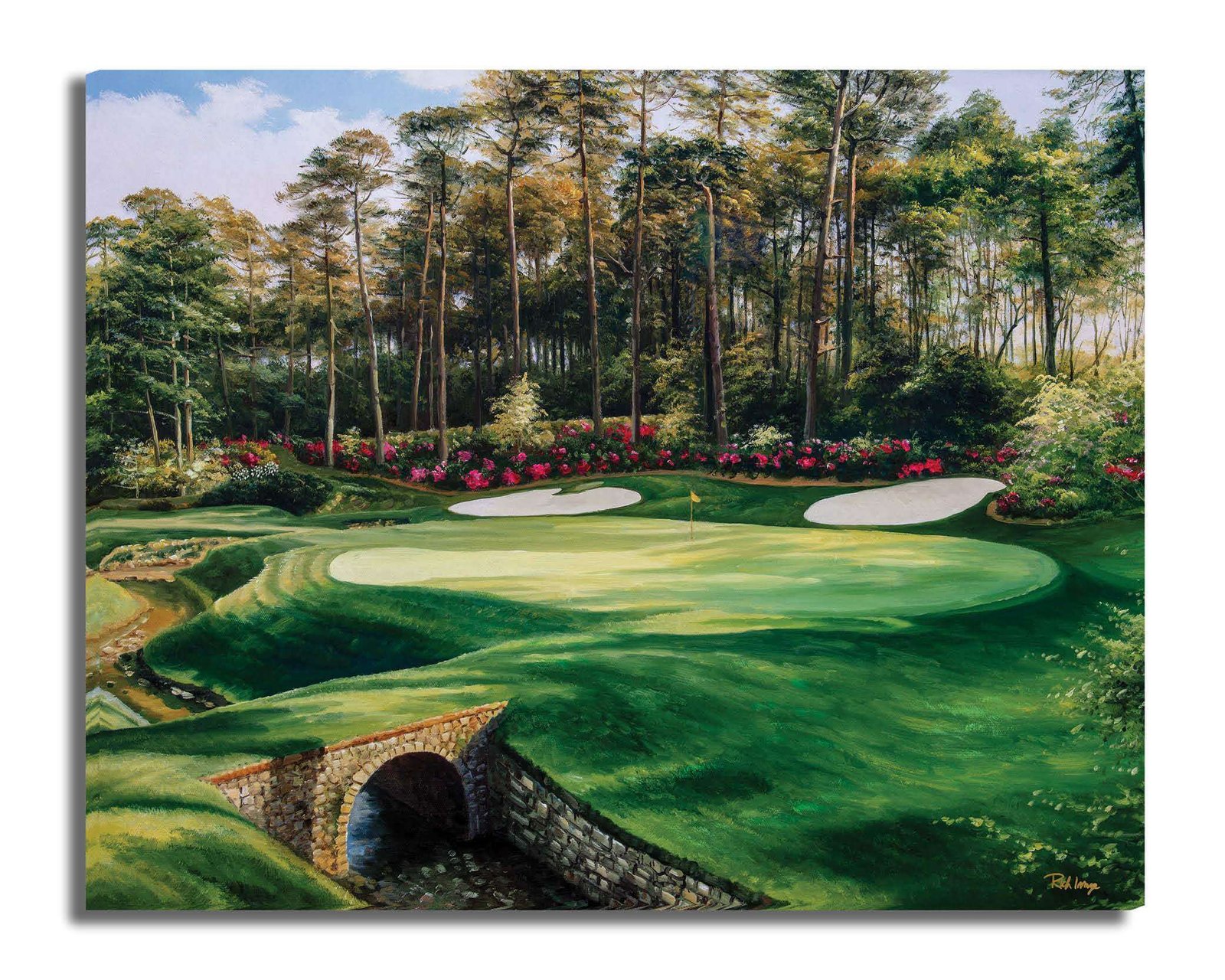Augusta National Golf Club artwork oil painting golf art Redbud Hole Azalea Hole 13 Golf Golden Bell 12 art print 1ANGC3 7