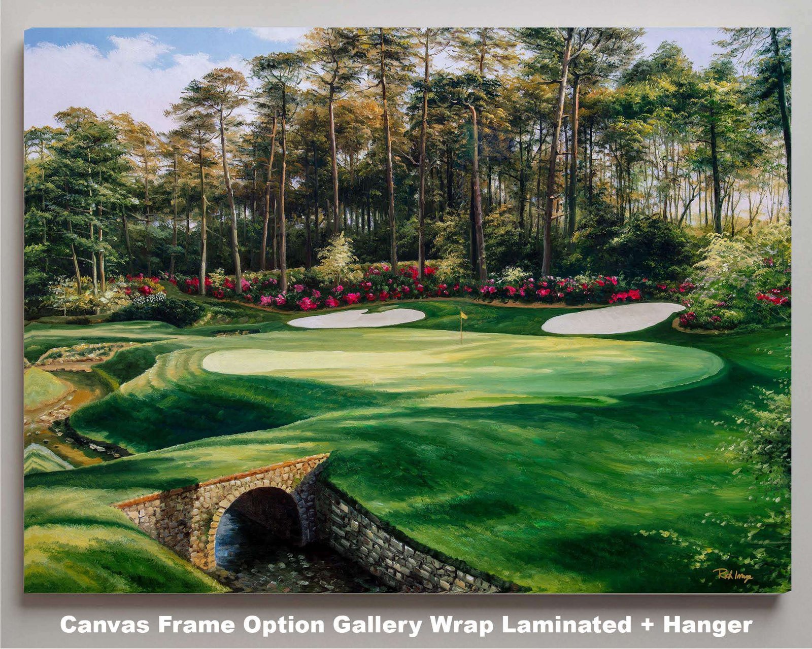 Augusta National Golf Club artwork oil painting golf art Redbud Hole Azalea Hole 13 Golf Golden Bell 12 art print 1ANGC3 9