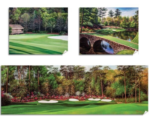 Augusta National Golf Club poster Amen Corner artwork Azalea Hole 13 pic Golf Pan9 Amen Corner painting print Golden Bell Hole 12 9ANGC1pan5x4s 10
