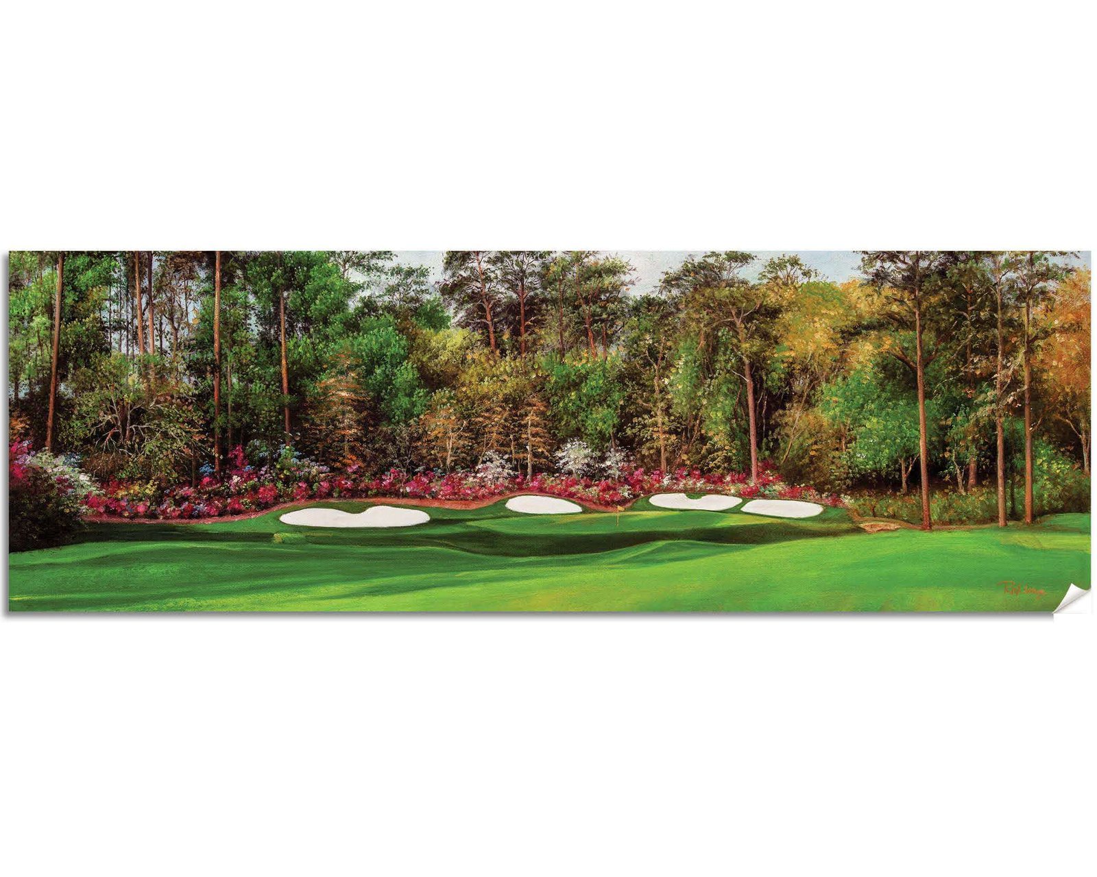 Augusta National Golf Club poster Amen Corner artwork Azalea Hole 13 pic Golf Pan9 Amen Corner painting print Golden Bell Hole 12 9ANGC1pan5x4s 11