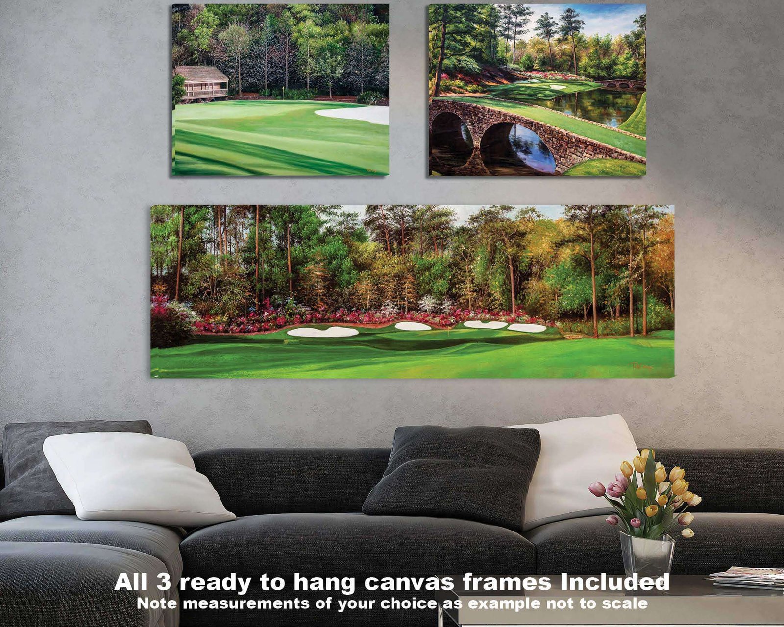 Augusta National Golf Club poster Amen Corner artwork Azalea Hole 13 pic Golf Pan9 Amen Corner painting print Golden Bell Hole 12 9ANGC1pan5x4s 2