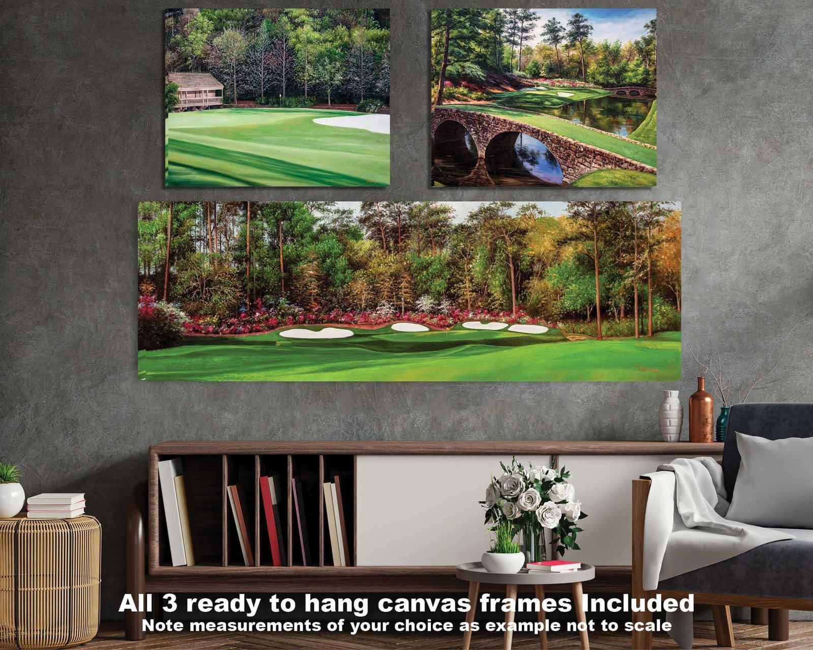 Augusta National Golf Club poster Amen Corner artwork Azalea Hole 13 pic Golf Pan9 Amen Corner painting print Golden Bell Hole 12 9ANGC1pan5x4s 3