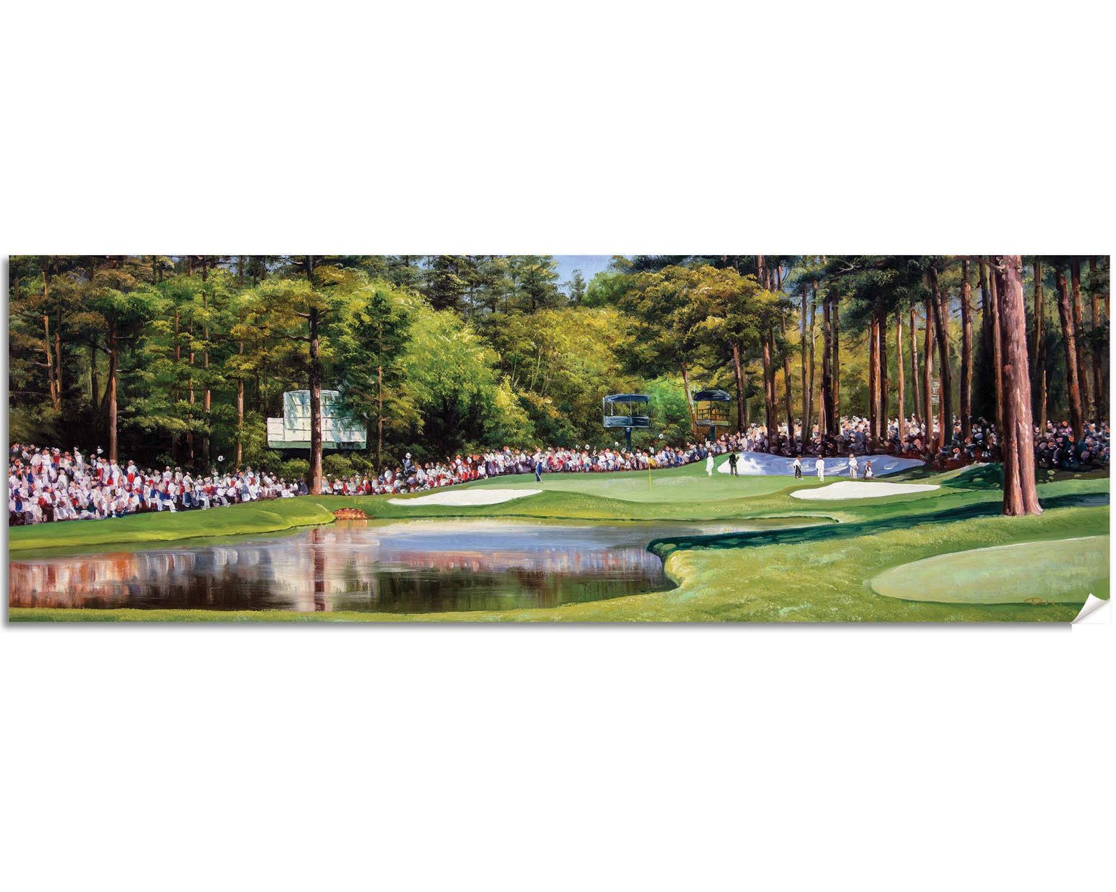 Augusta National Golf Club poster painting print Golf Pan3 Founders Circle Magnolia Lane Redbud Hole 16 pic Founders Circle artwork 3ANGC1pan5x4s 11