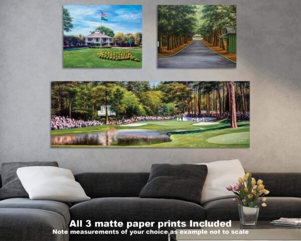Augusta National Golf Club poster painting print Golf Pan3 Founders Circle Magnolia Lane Redbud Hole 16 pic Founders Circle artwork 3ANGC1pan5x4s 14