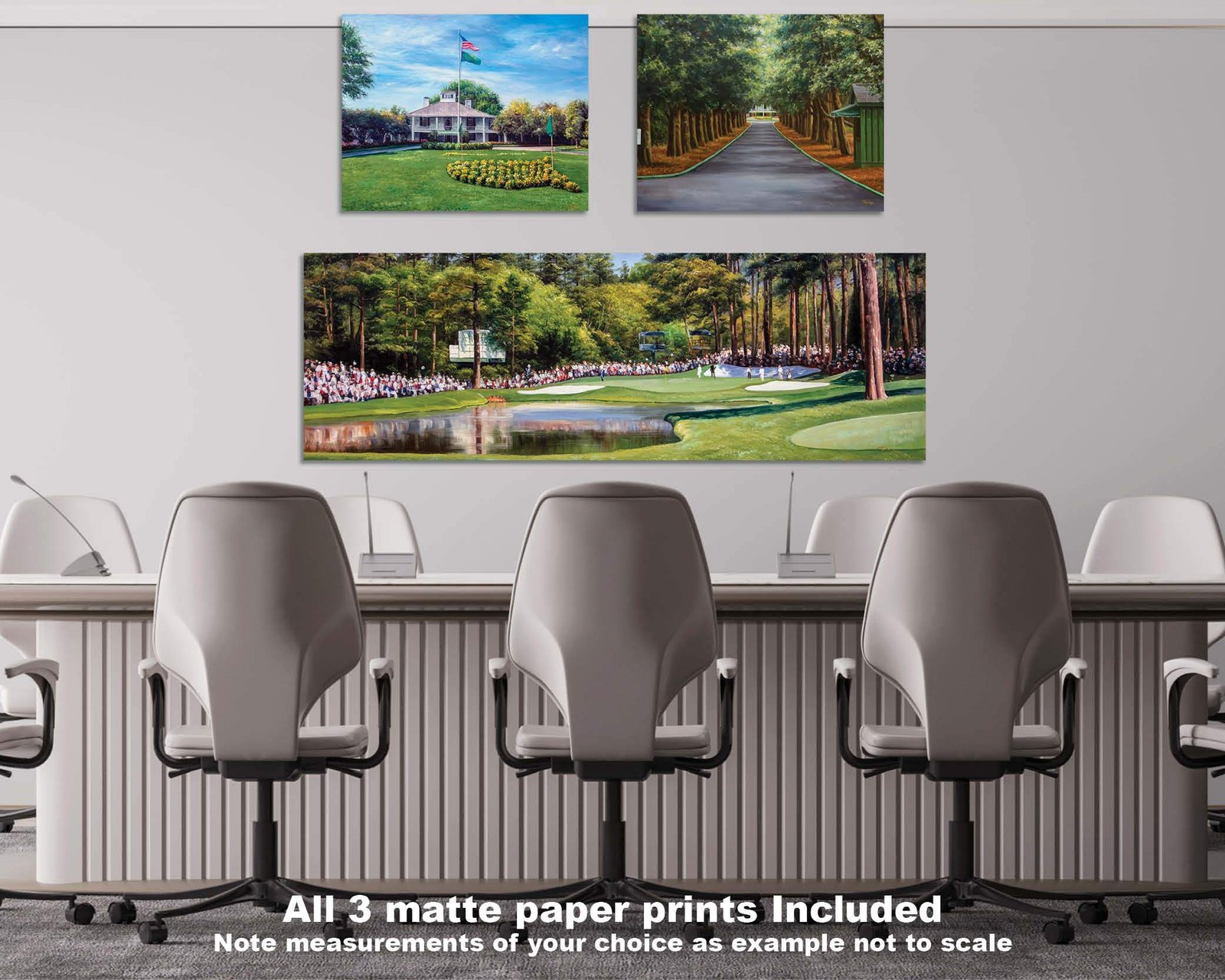 Augusta National Golf Club poster painting print Golf Pan3 Founders Circle Magnolia Lane Redbud Hole 16 pic Founders Circle artwork 3ANGC1pan5x4s 16