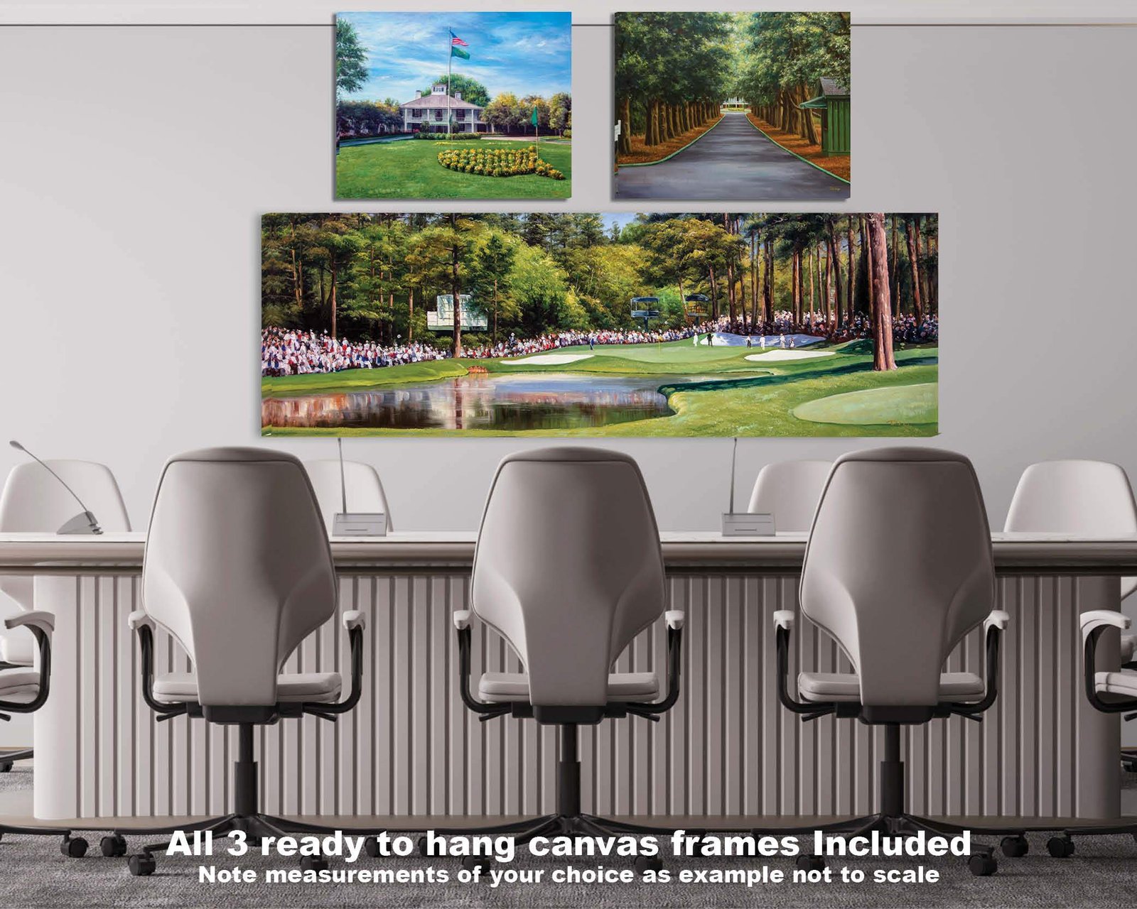 Augusta National Golf Club poster painting print Golf Pan3 Founders Circle Magnolia Lane Redbud Hole 16 pic Founders Circle artwork 3ANGC1pan5x4s 4