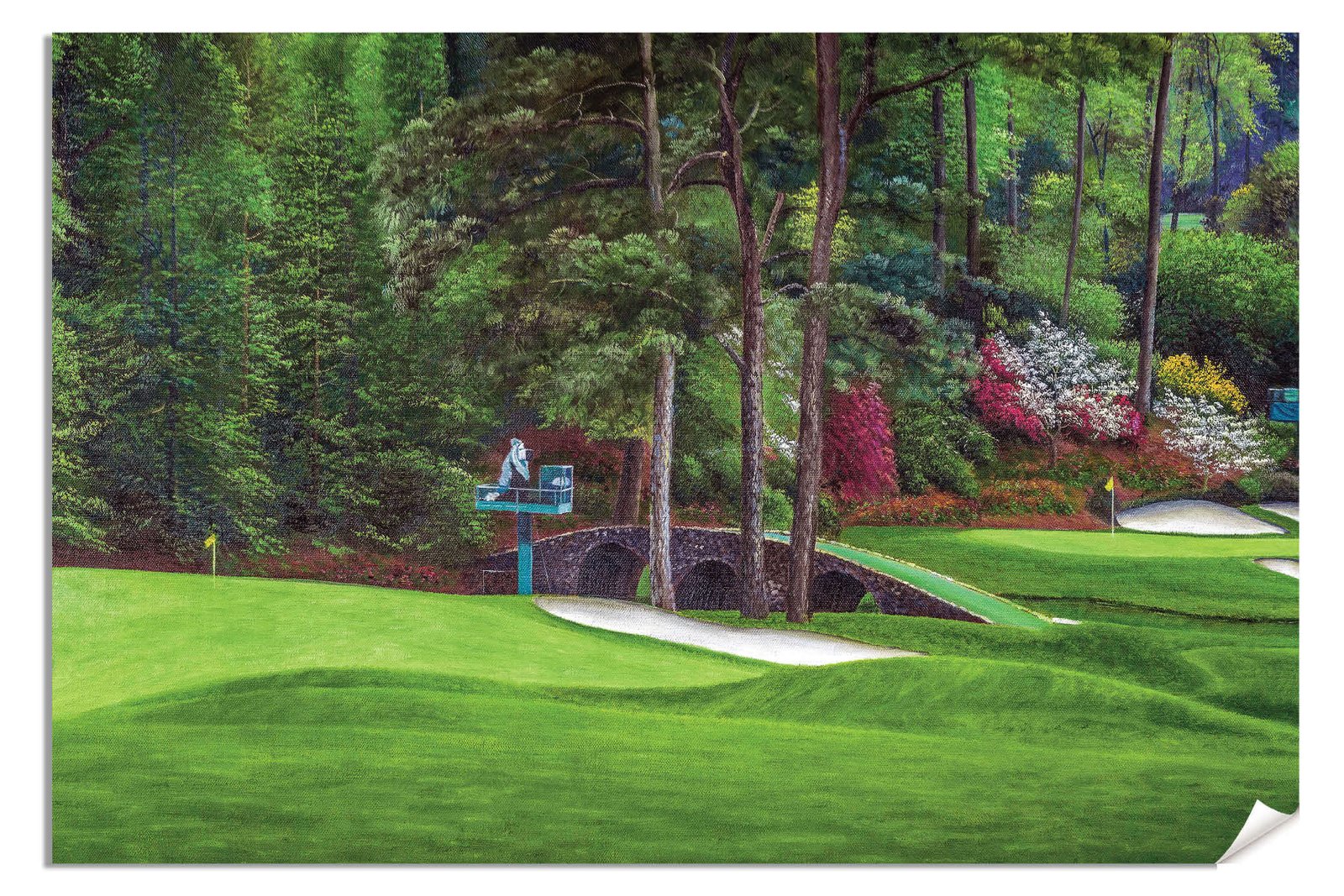 Augusta National Golf Club poster painting print pic Masters Amen Corner Golden Bell White Dogwood PGA Hole 11 12 artwork ANGC112RiOil01 RichimageArt.com