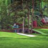 Augusta National Golf Club poster painting print pic Masters Amen Corner Golden Bell White Dogwood PGA Hole 11 12 artwork ANGC112RiOil01 RichimageArt.com 1