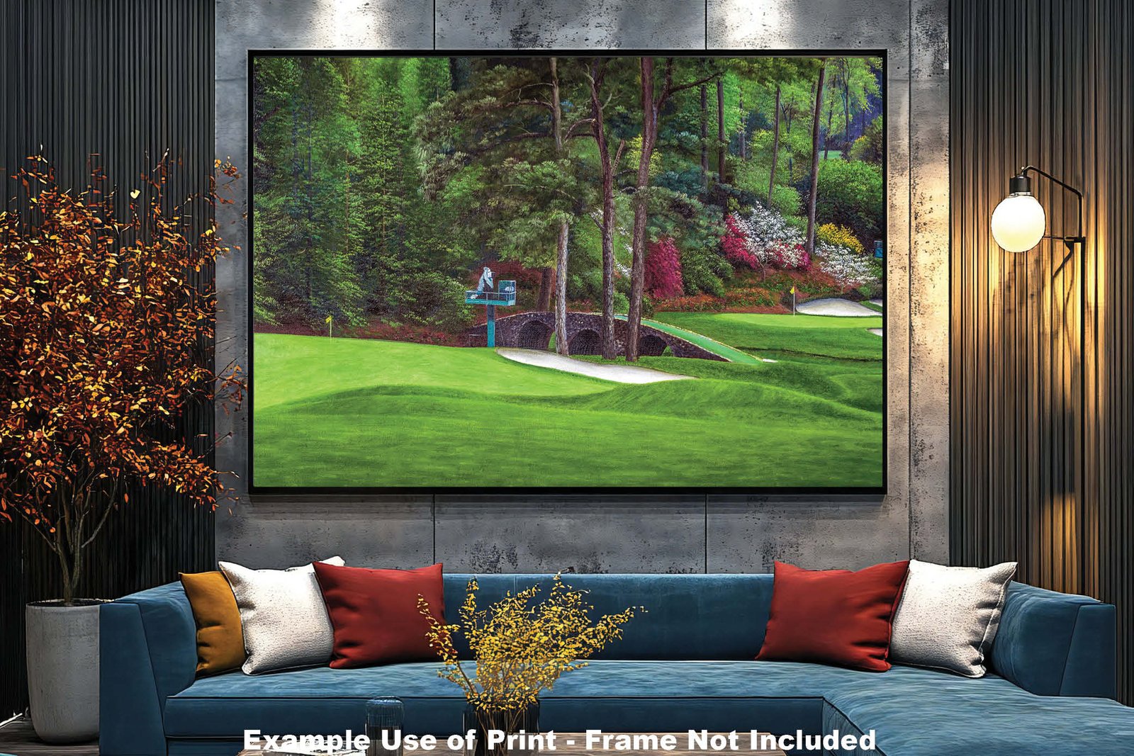 Augusta National Golf Club poster painting print pic Masters Amen Corner Golden Bell White Dogwood PGA Hole 11 12 artwork ANGC112RiOil01 RichimageArt.com 11