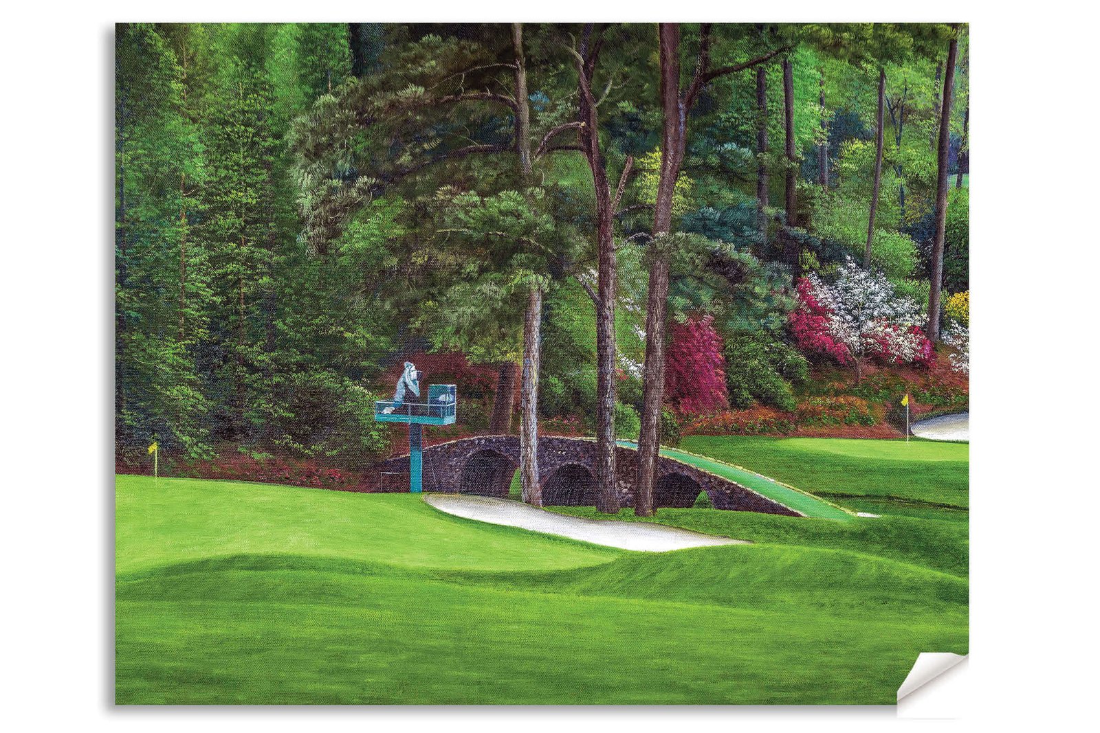 Augusta National Golf Club poster painting print pic Masters Amen Corner Golden Bell White Dogwood PGA Hole 11 12 artwork ANGC112RiOil01 RichimageArt.com 13