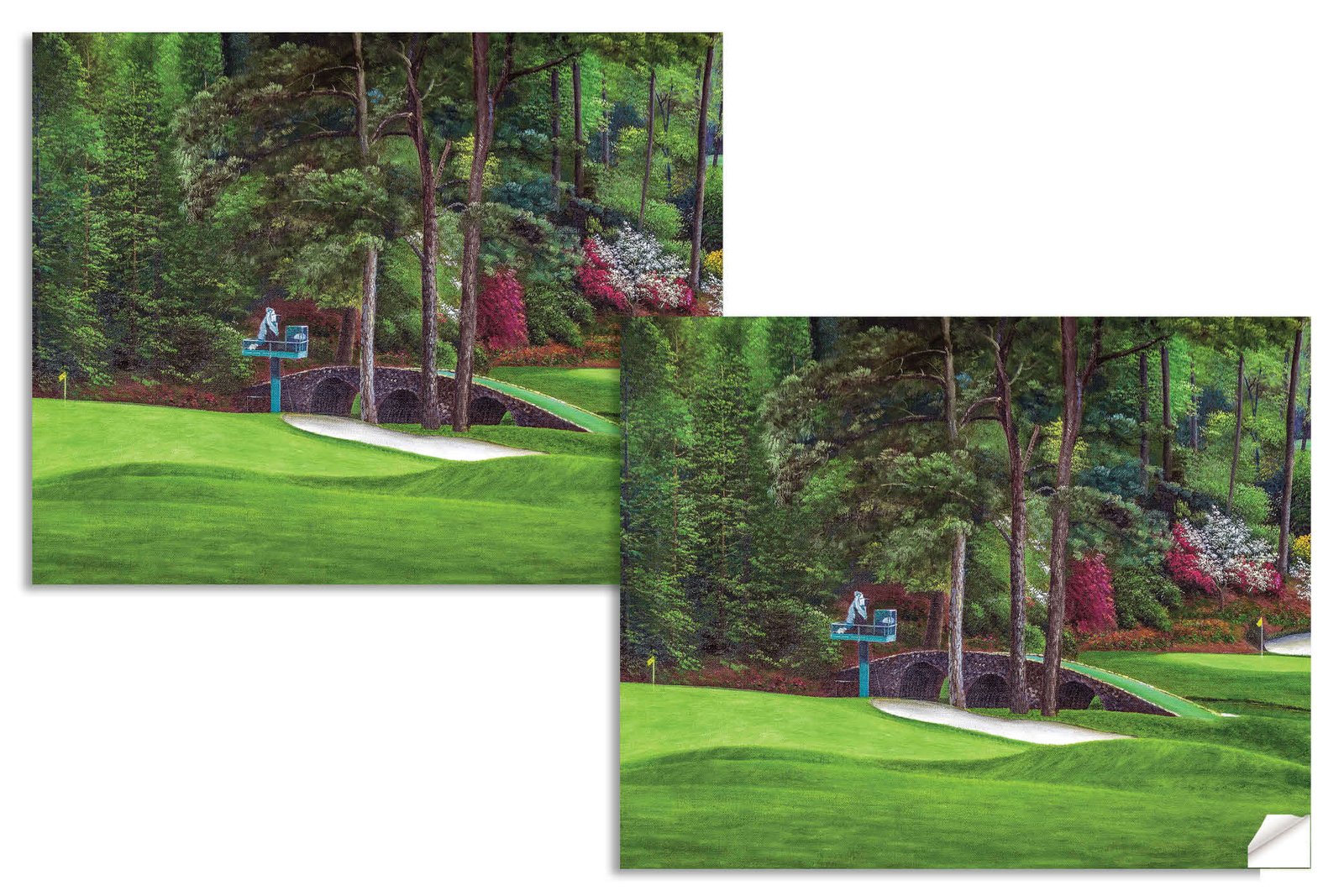 Augusta National Golf Club poster painting print pic Masters Amen Corner Golden Bell White Dogwood PGA Hole 11 12 artwork ANGC112RiOil01 RichimageArt.com 14