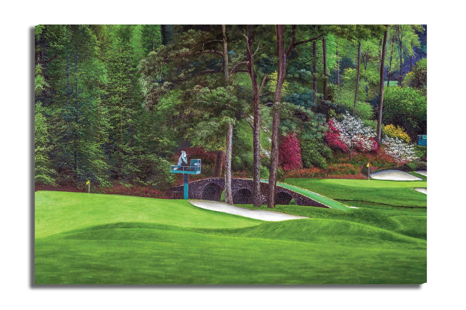Augusta National Golf Club poster painting print pic Masters Amen Corner Golden Bell White Dogwood PGA Hole 11 12 artwork ANGC112RiOil01 RichimageArt.com 15