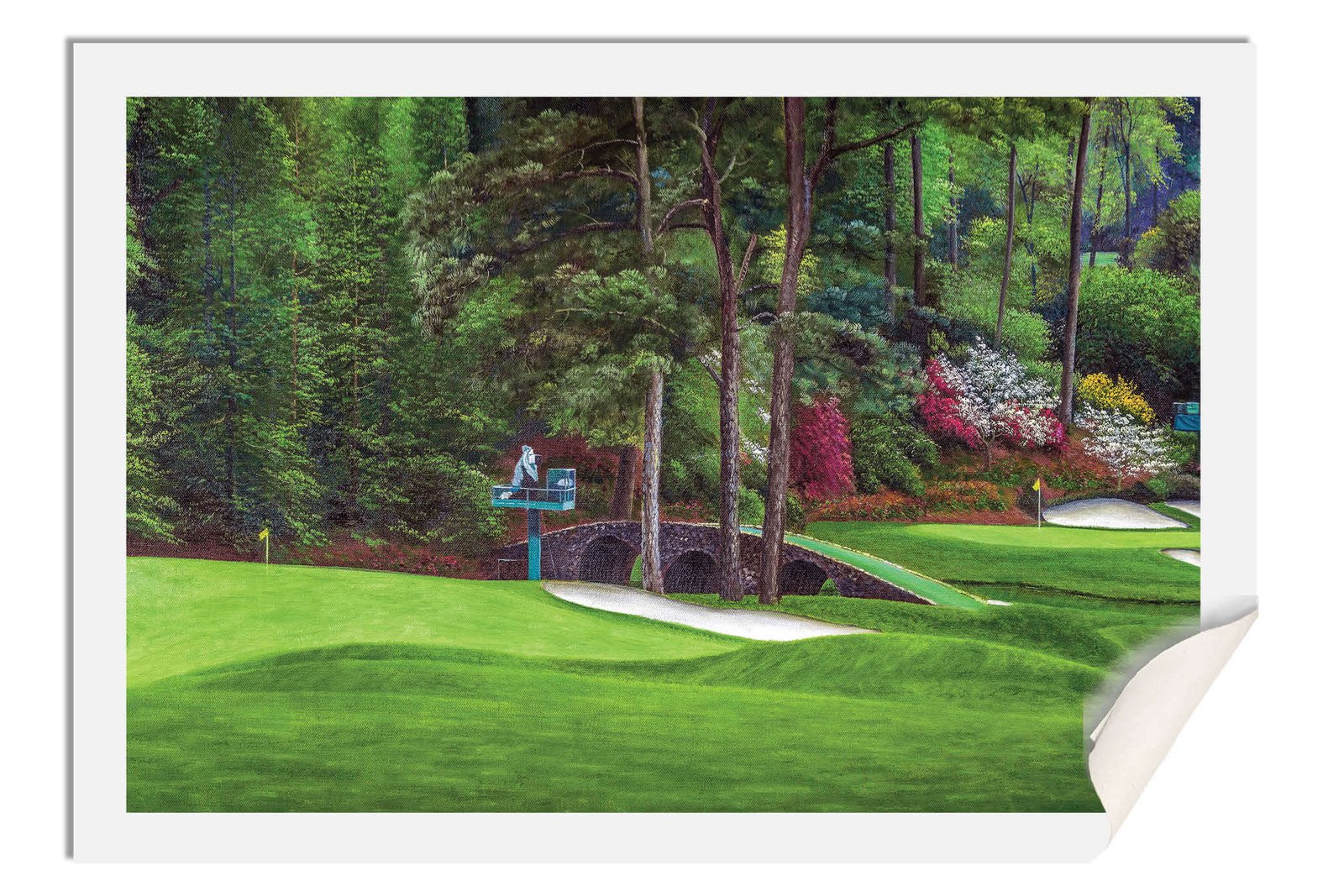Augusta National Golf Club poster painting print pic Masters Amen Corner Golden Bell White Dogwood PGA Hole 11 12 artwork ANGC112RiOil01 RichimageArt.com 17