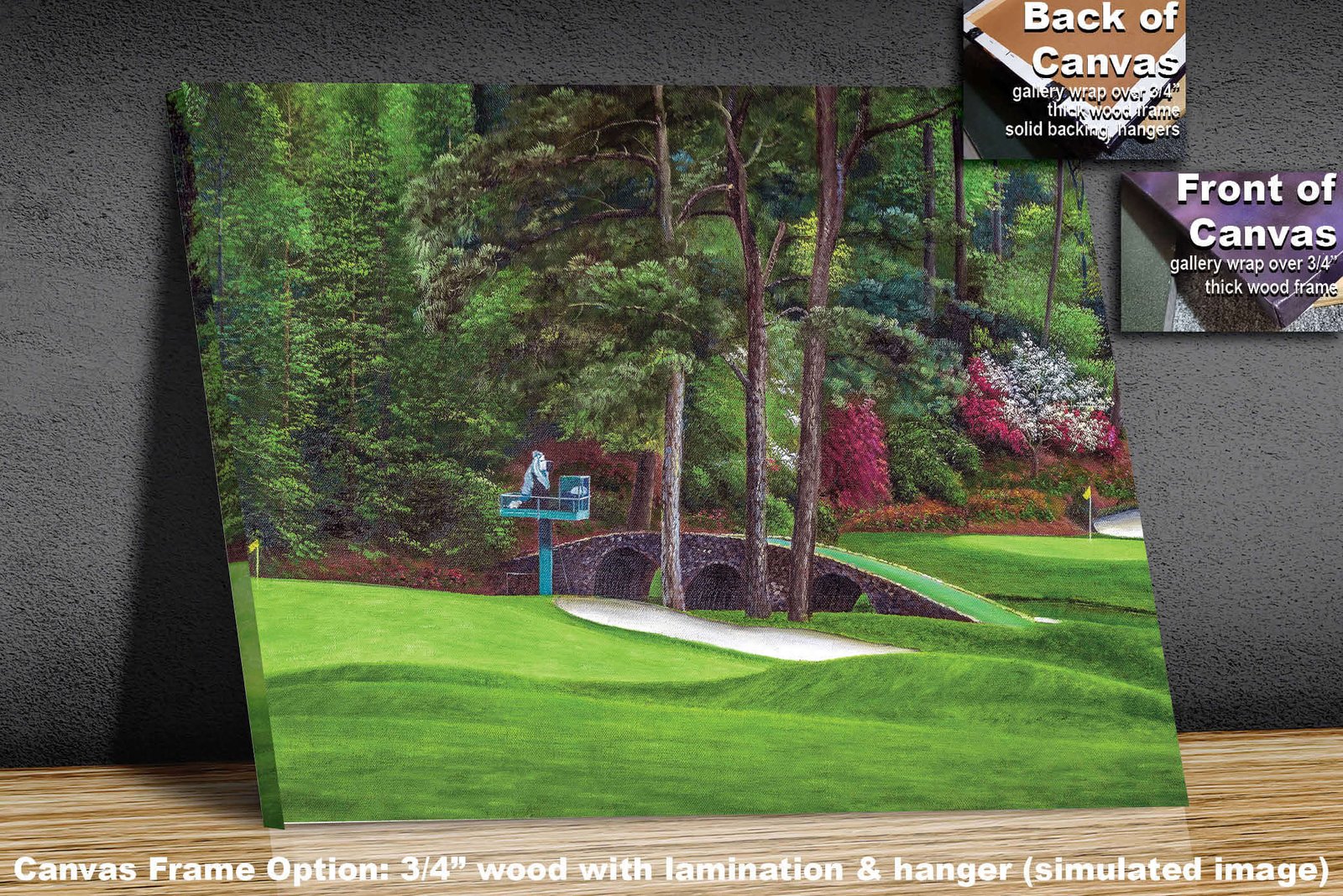 Augusta National Golf Club poster painting print pic Masters Amen Corner Golden Bell White Dogwood PGA Hole 11 12 artwork ANGC112RiOil01 RichimageArt.com 2