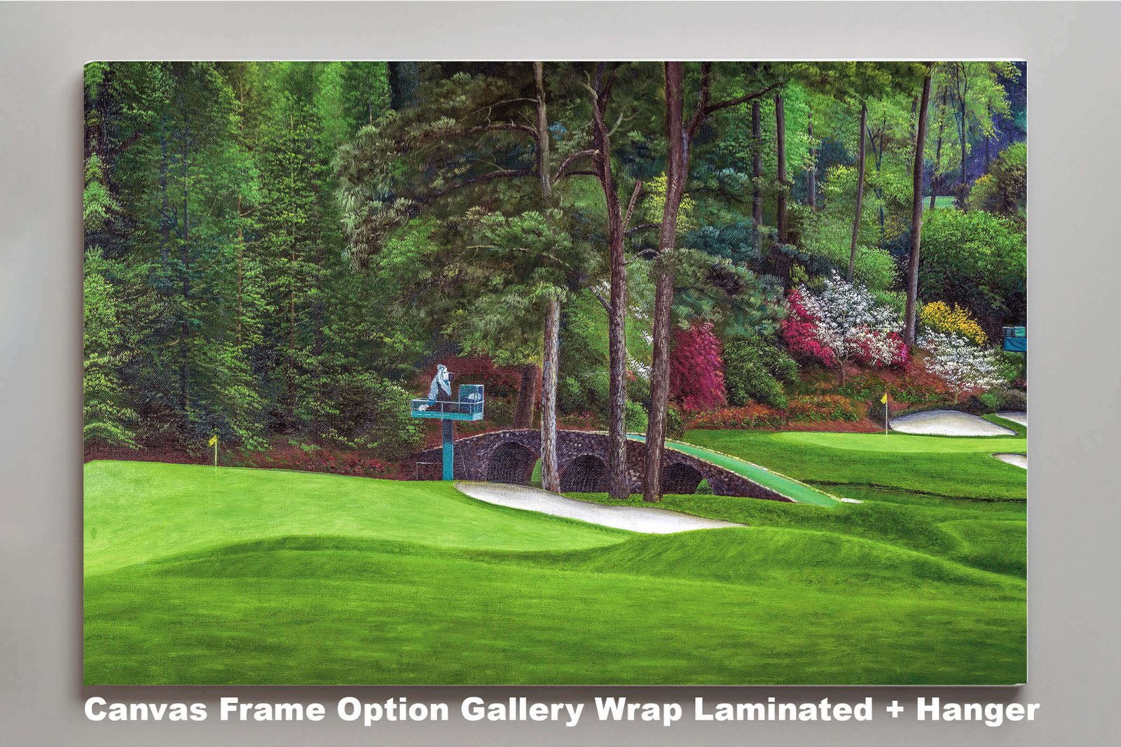 Augusta National Golf Club poster painting print pic Masters Amen Corner Golden Bell White Dogwood PGA Hole 11 12 artwork ANGC112RiOil01 RichimageArt.com 3