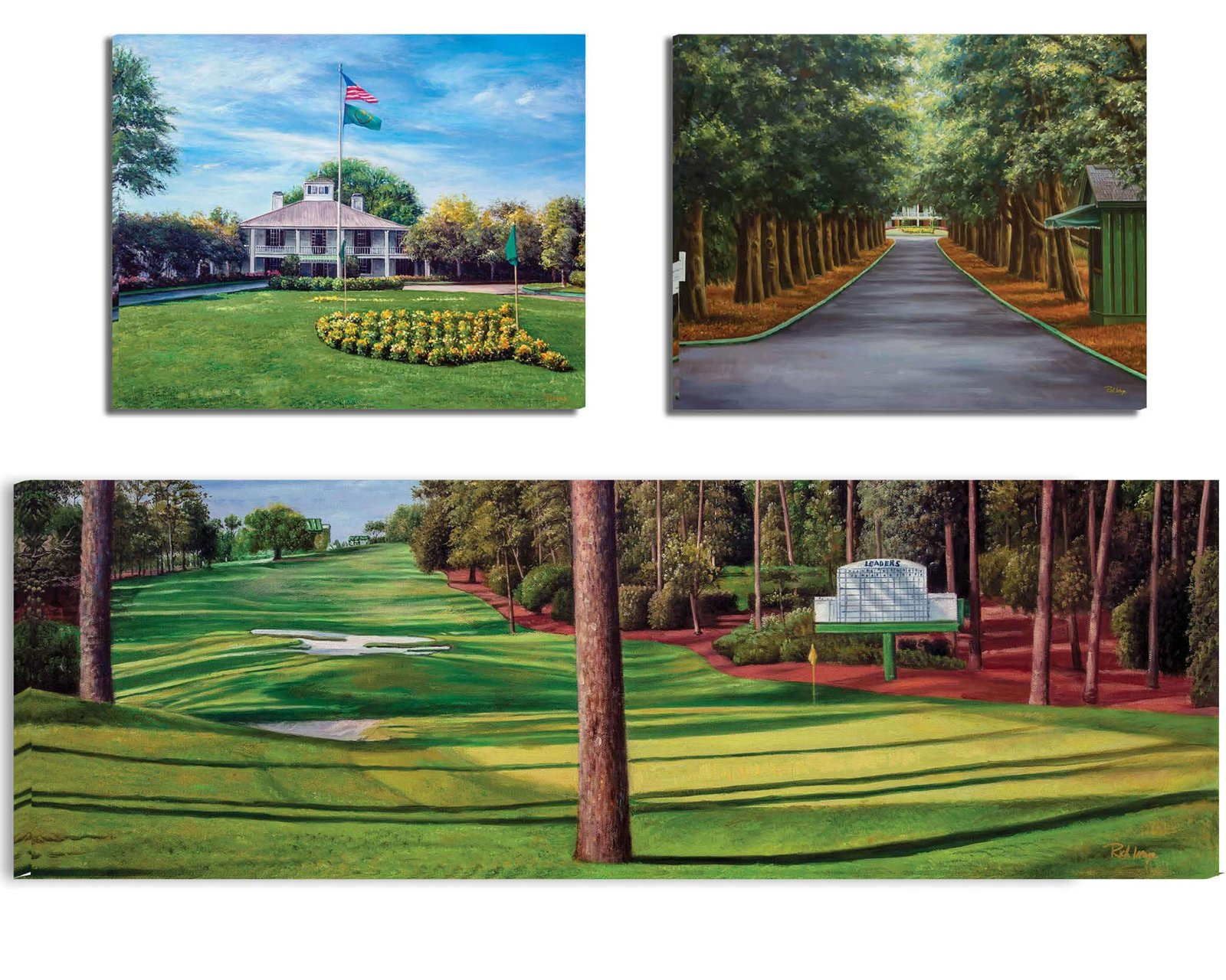 Augusta National Golf Club poster pic Golf Pan6 Clubhouse Club House artwork Camellia Hole 10 painting print Magnolia Lane 6ANGC1pan5x4s