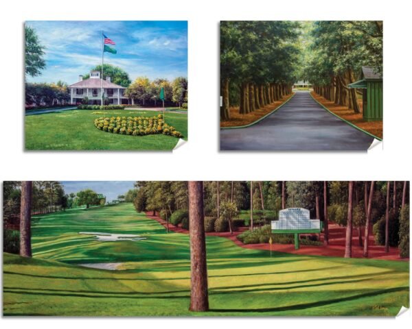 Augusta National Golf Club poster pic Golf Pan6 Clubhouse Club House artwork Camellia Hole 10 painting print Magnolia Lane 6ANGC1pan5x4s 10