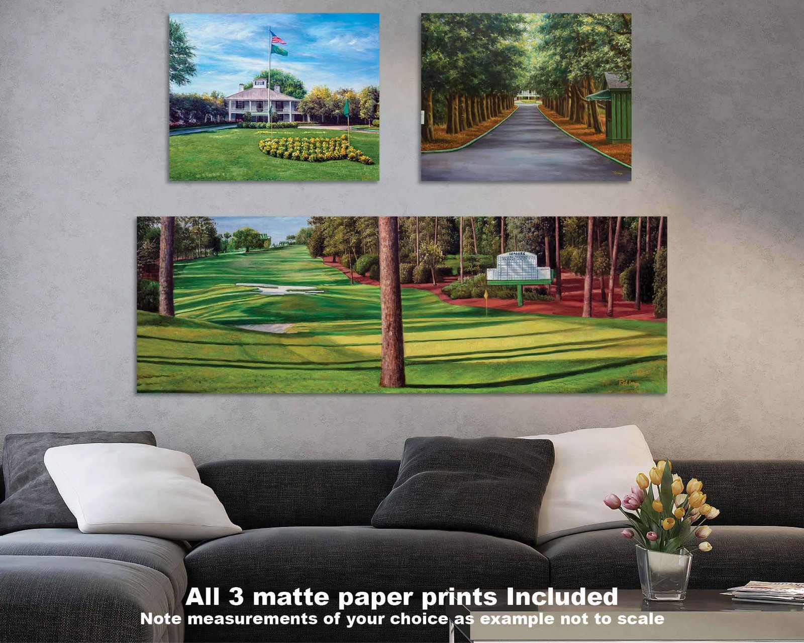 Augusta National Golf Club poster pic Golf Pan6 Clubhouse Club House artwork Camellia Hole 10 painting print Magnolia Lane 6ANGC1pan5x4s 14