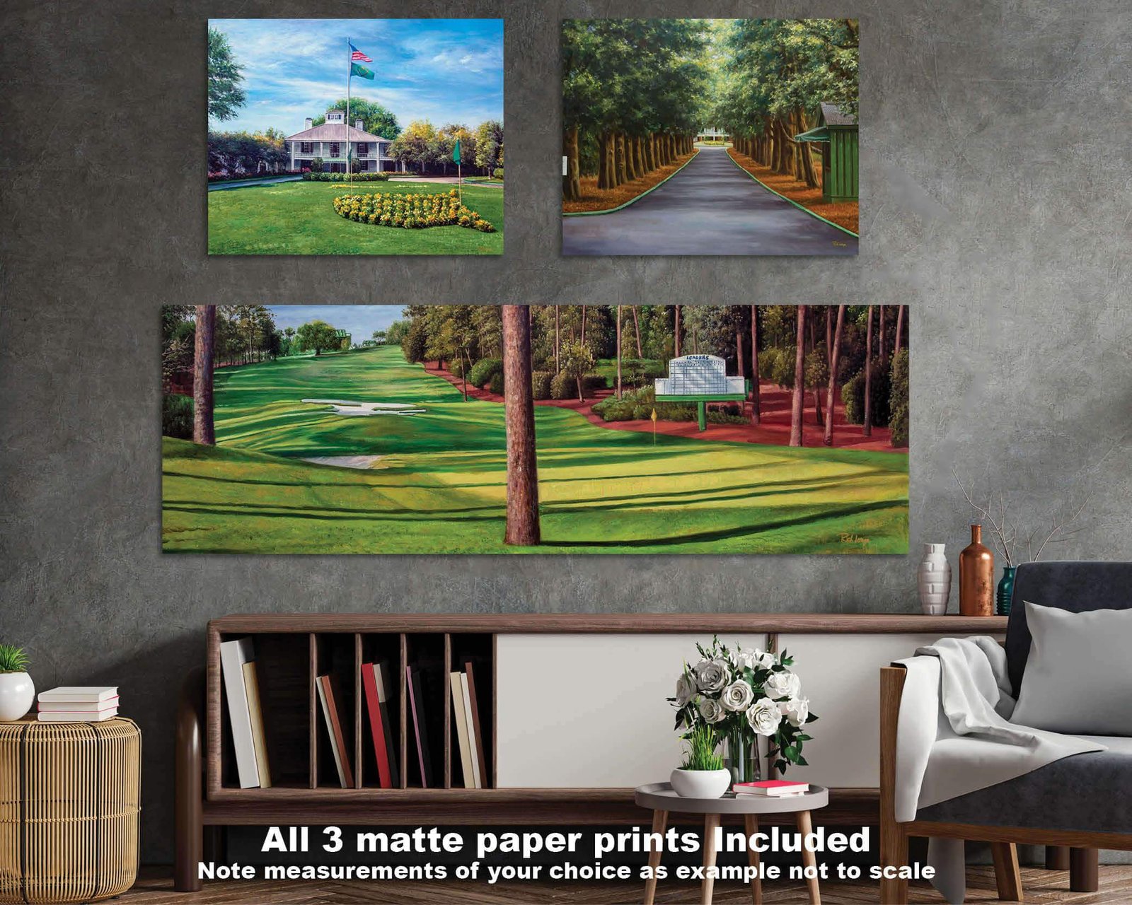 Augusta National Golf Club poster pic Golf Pan6 Clubhouse Club House artwork Camellia Hole 10 painting print Magnolia Lane 6ANGC1pan5x4s 15