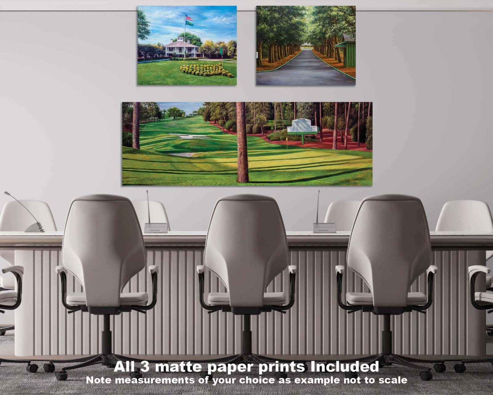 Augusta National Golf Club poster pic Golf Pan6 Clubhouse Club House artwork Camellia Hole 10 painting print Magnolia Lane 6ANGC1pan5x4s 16