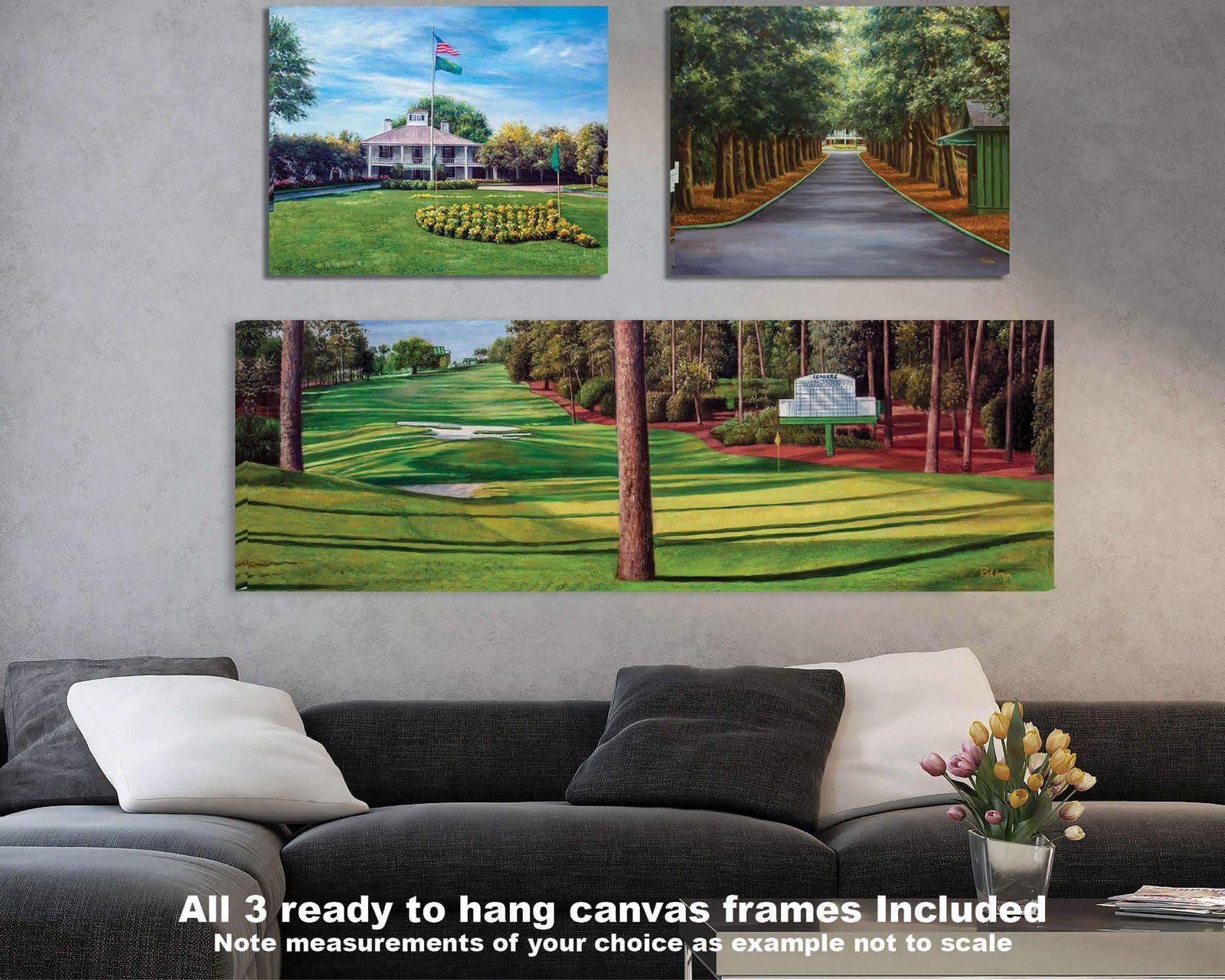 Augusta National Golf Club poster pic Golf Pan6 Clubhouse Club House artwork Camellia Hole 10 painting print Magnolia Lane 6ANGC1pan5x4s 2