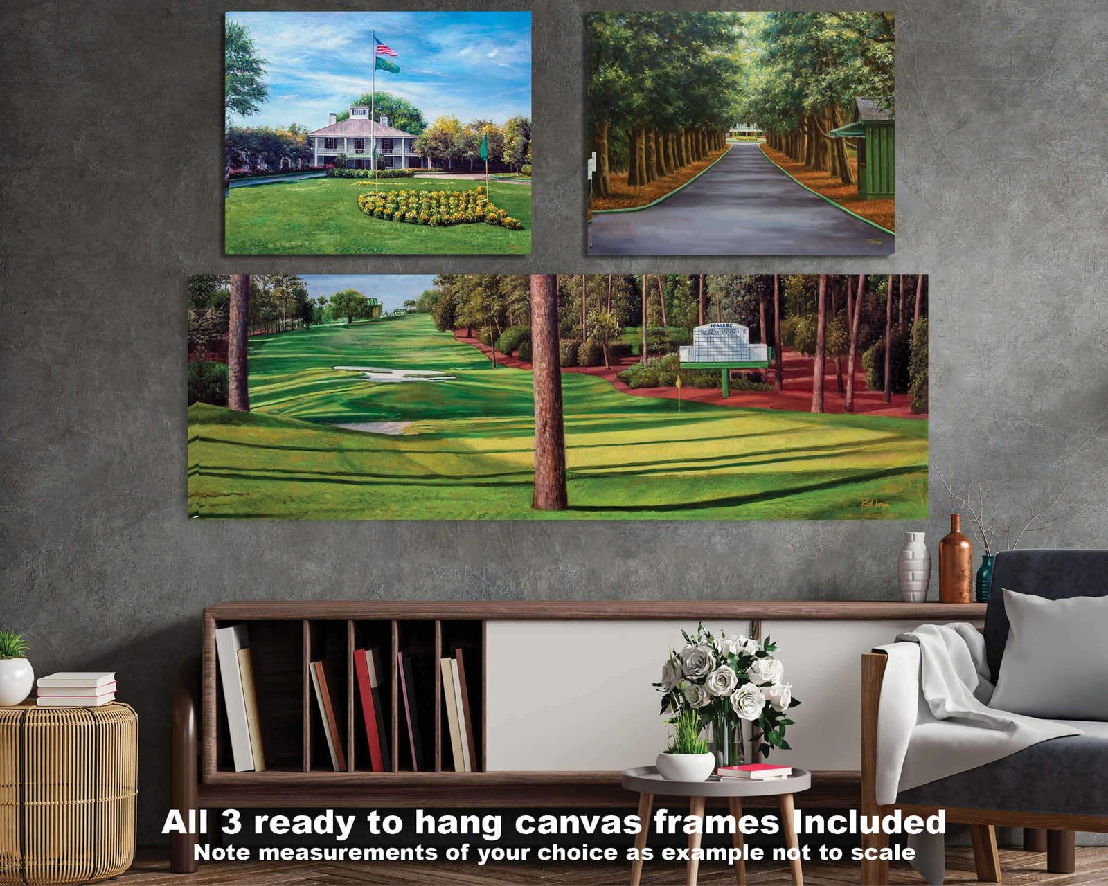 Augusta National Golf Club poster pic Golf Pan6 Clubhouse Club House artwork Camellia Hole 10 painting print Magnolia Lane 6ANGC1pan5x4s 3