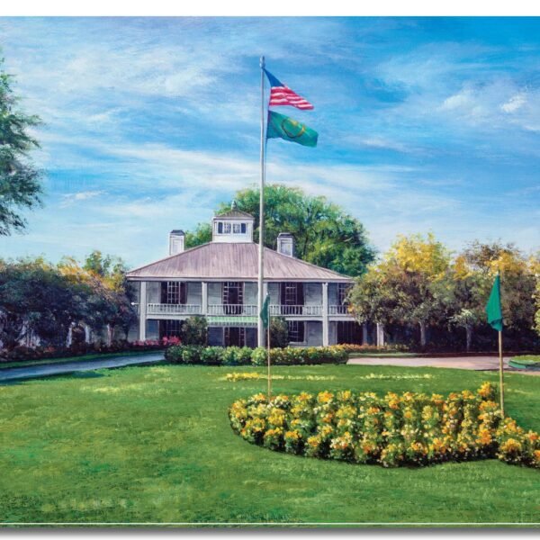 Augusta National Golf Club poster pic Golf Pan6 Clubhouse Club House artwork Camellia Hole 10 painting print Magnolia Lane 6ANGC1pan5x4s 6