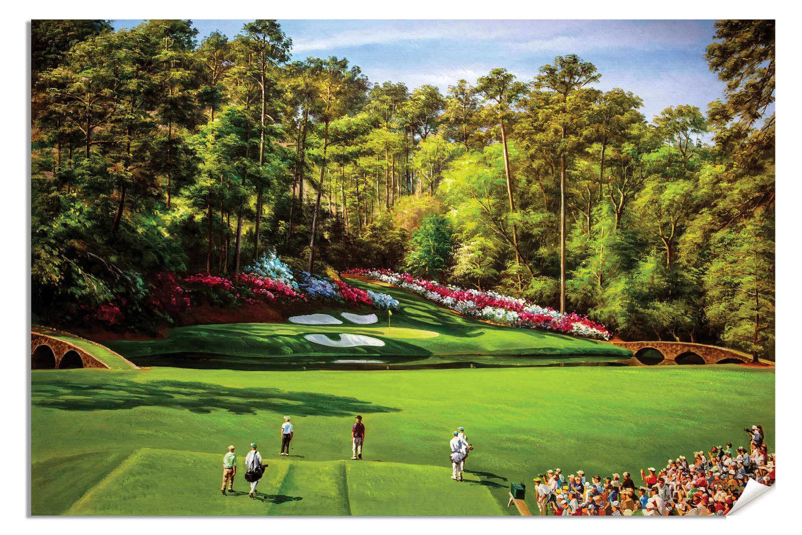 Augusta National Golf Club poster pic PGA Masters artwork Course Hole 12 painting print Golden Bell ANGC12RiOil05 RichimageArt.com