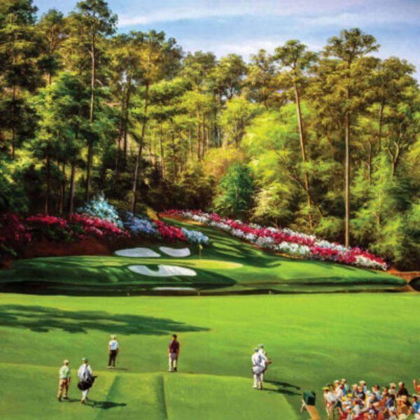 Augusta National Golf Club poster pic PGA Masters artwork Course Hole 12 painting print Golden Bell ANGC12RiOil05 RichimageArt.com 1