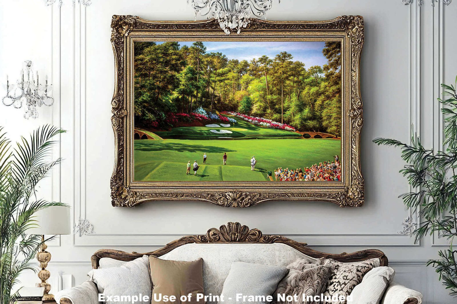 Augusta National Golf Club poster pic PGA Masters artwork Course Hole 12 painting print Golden Bell ANGC12RiOil05 RichimageArt.com 12