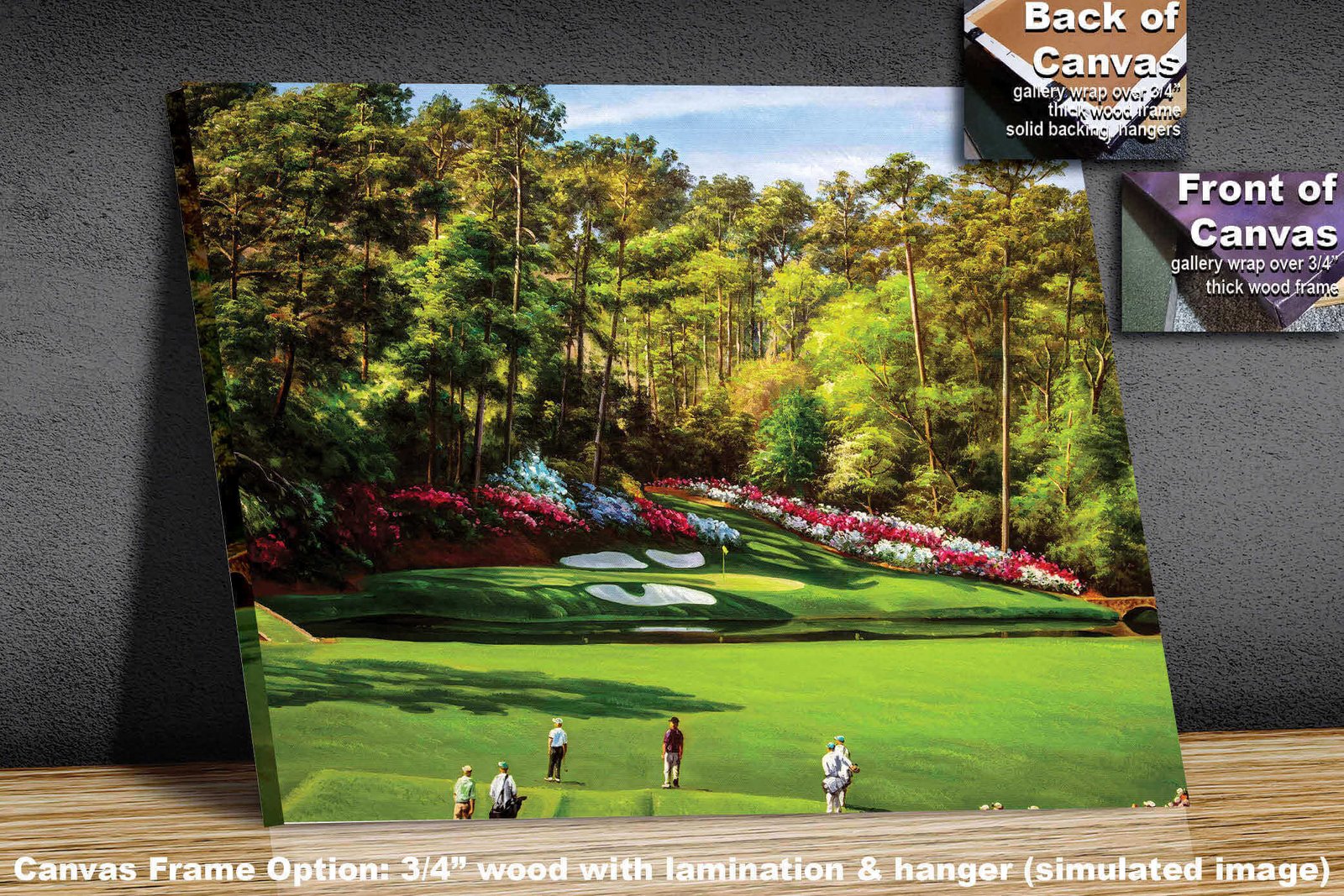 Augusta National Golf Club poster pic PGA Masters artwork Course Hole 12 painting print Golden Bell ANGC12RiOil05 RichimageArt.com 2