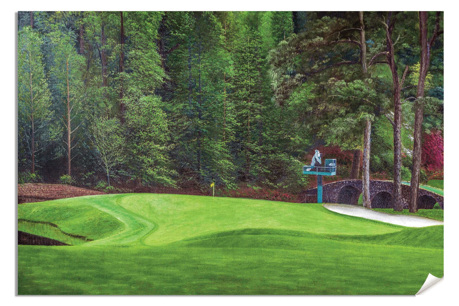 Augusta National Golf Club poster pic PGA Putting Green Masters artwork Course Hole 11 painting print White Dogwood ANGC11RiOil01 RichimageArt.com