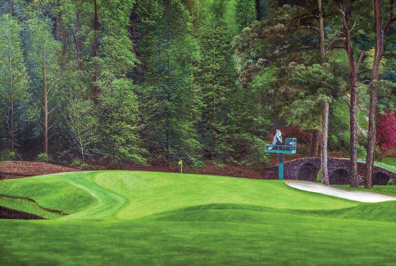 Augusta National Golf Club poster pic PGA Putting Green Masters artwork Course Hole 11 painting print White Dogwood ANGC11RiOil01 RichimageArt.com 1