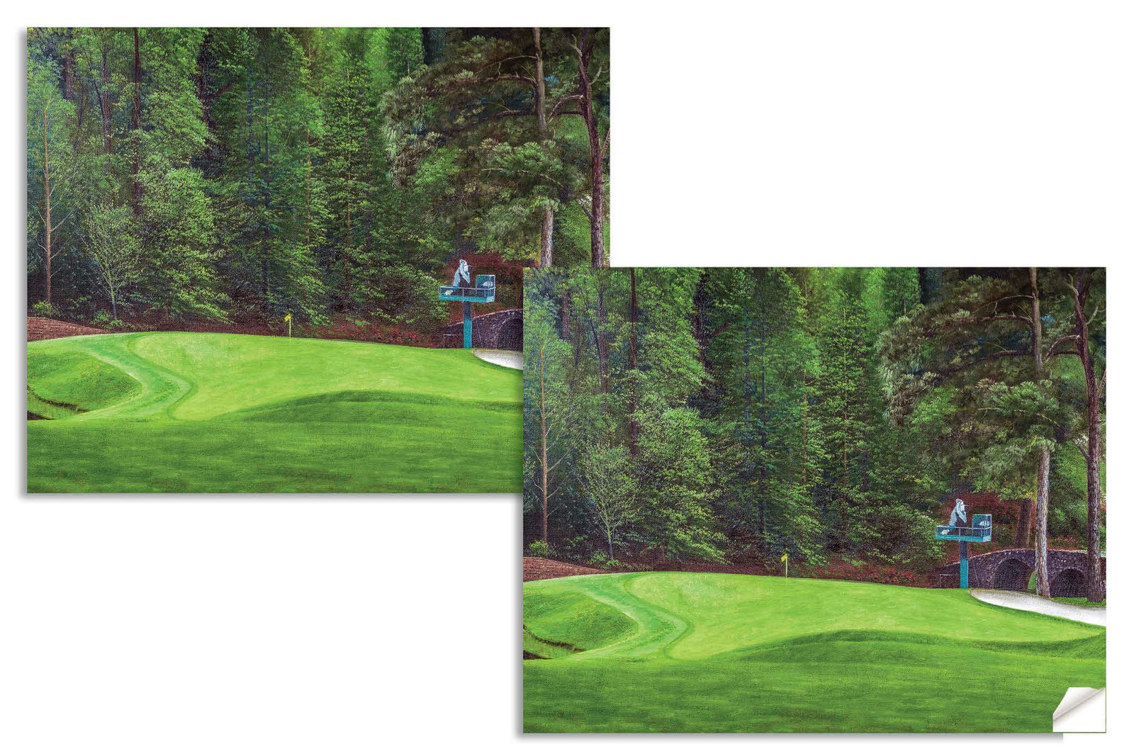 Augusta National Golf Club poster pic PGA Putting Green Masters artwork Course Hole 11 painting print White Dogwood ANGC11RiOil01 RichimageArt.com 14