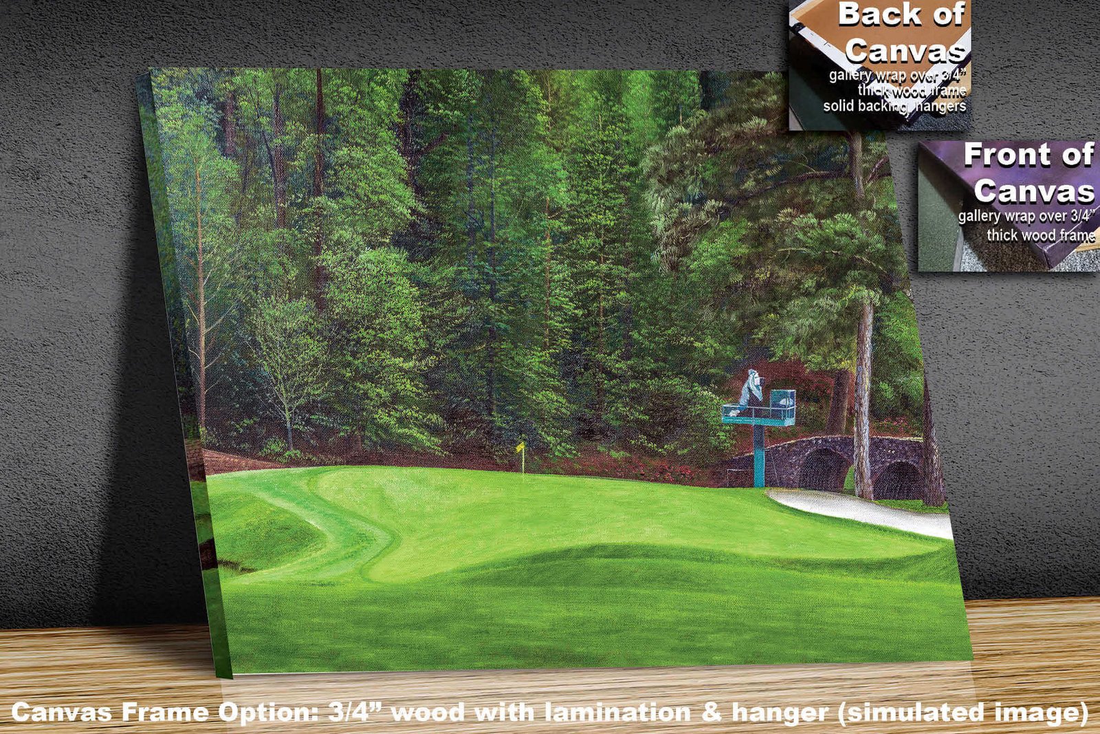 Augusta National Golf Club poster pic PGA Putting Green Masters artwork Course Hole 11 painting print White Dogwood ANGC11RiOil01 RichimageArt.com 2