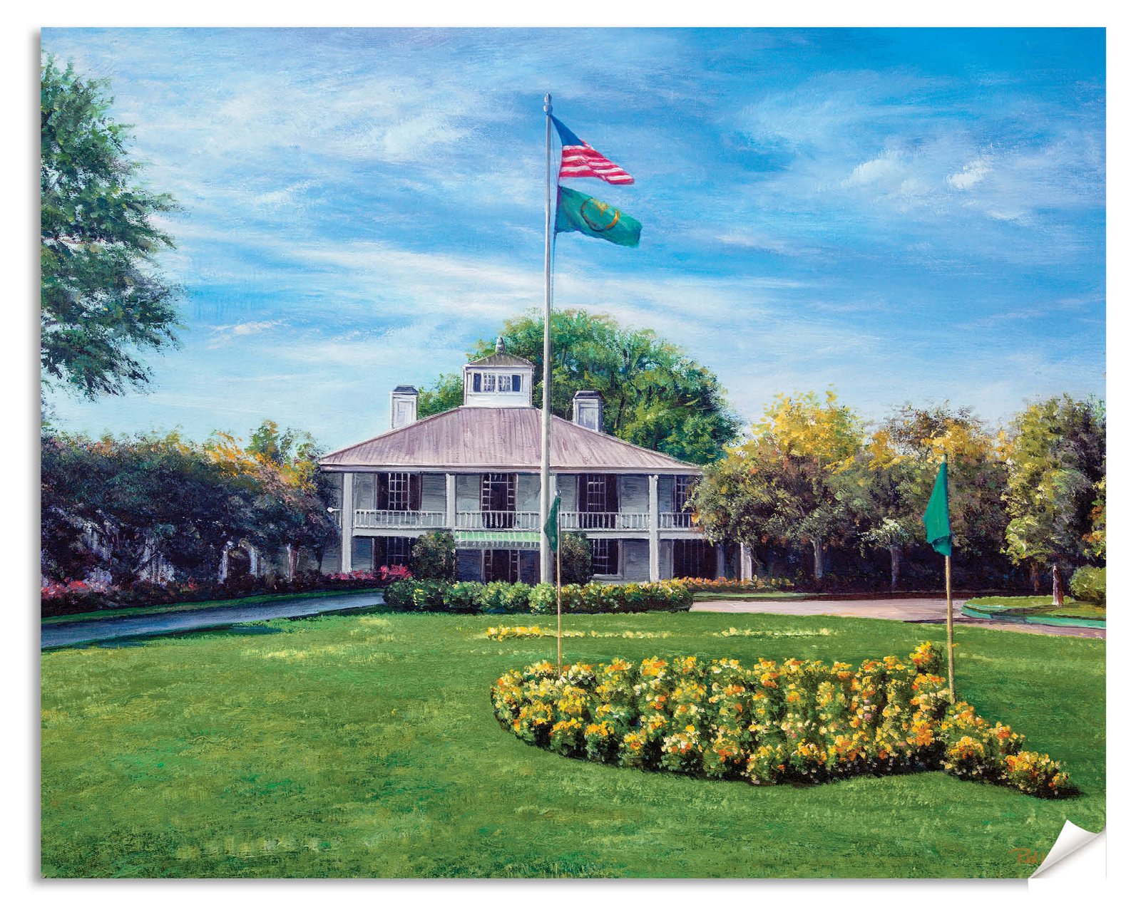 Augusta National Golf Club the Masters of Augusta Clubhouse Club House Founder's Circle canvas prints Magnolia Lane art on wall wall decor wall art 5ANGC3 11