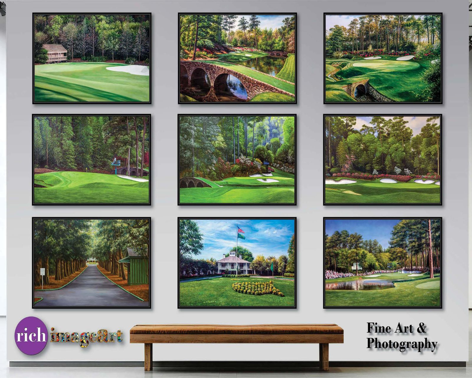 Augusta National Golf Club the Masters of Augusta Clubhouse Club House Founder's Circle canvas prints Magnolia Lane art on wall wall decor wall art 5ANGC3 17