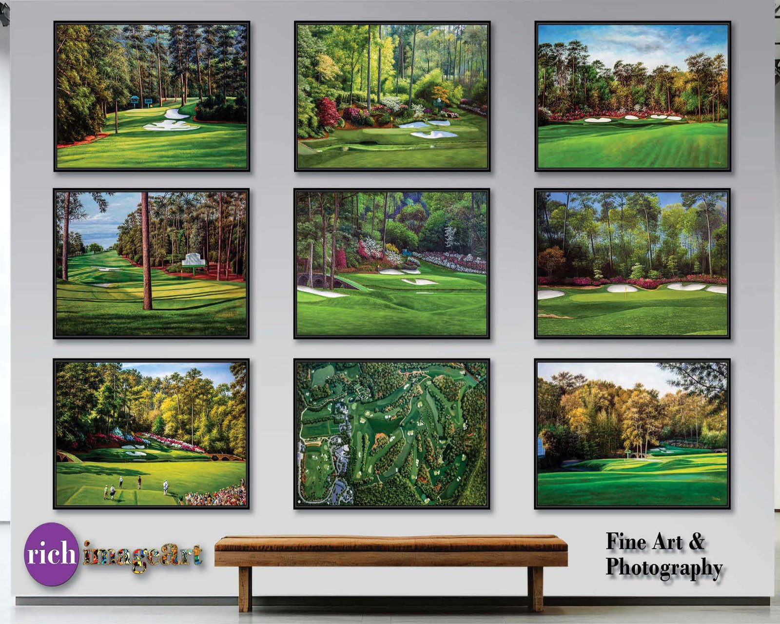 Augusta National Golf Club the Masters of Augusta Clubhouse Club House Founder's Circle canvas prints Magnolia Lane art on wall wall decor wall art 5ANGC3 18