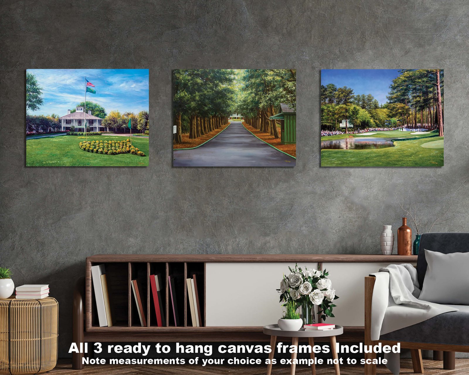 Augusta National Golf Club the Masters of Augusta Clubhouse Club House Founder's Circle canvas prints Magnolia Lane art on wall wall decor wall art 5ANGC3 3