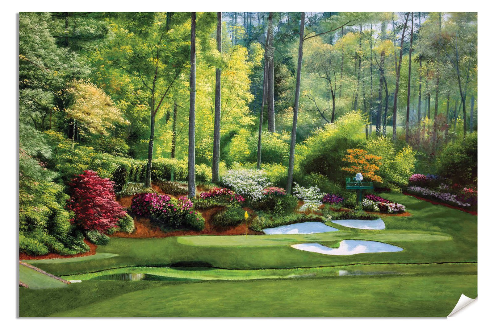 Augusta National Golf painting print poster pic Masters Golden Bell PGA Hole 12 artwork ANGC12RiOil02 RichimageArt.com
