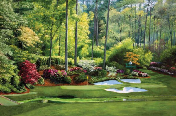 Augusta National Golf painting print poster pic Masters Golden Bell PGA Hole 12 artwork ANGC12RiOil02 RichimageArt.com 1