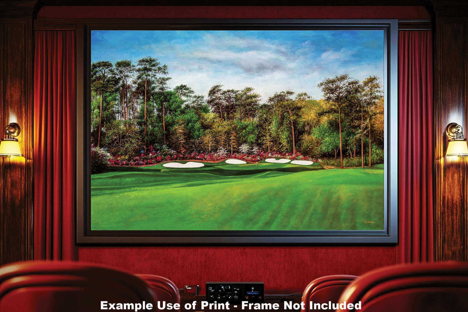 Augusta National Masters Amen Corner poster pic Golf Club Hole 13 painting print PGA Azalea artwork Masters Amen Corner ANGC13RiOil03 RichimageArt.com 19