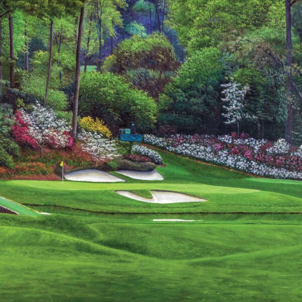 Augusta National PGA poster painting print Golf Hole 12 artwork pic Masters Golden Bell ANGC12RiOil03 RichimageArt.com 1