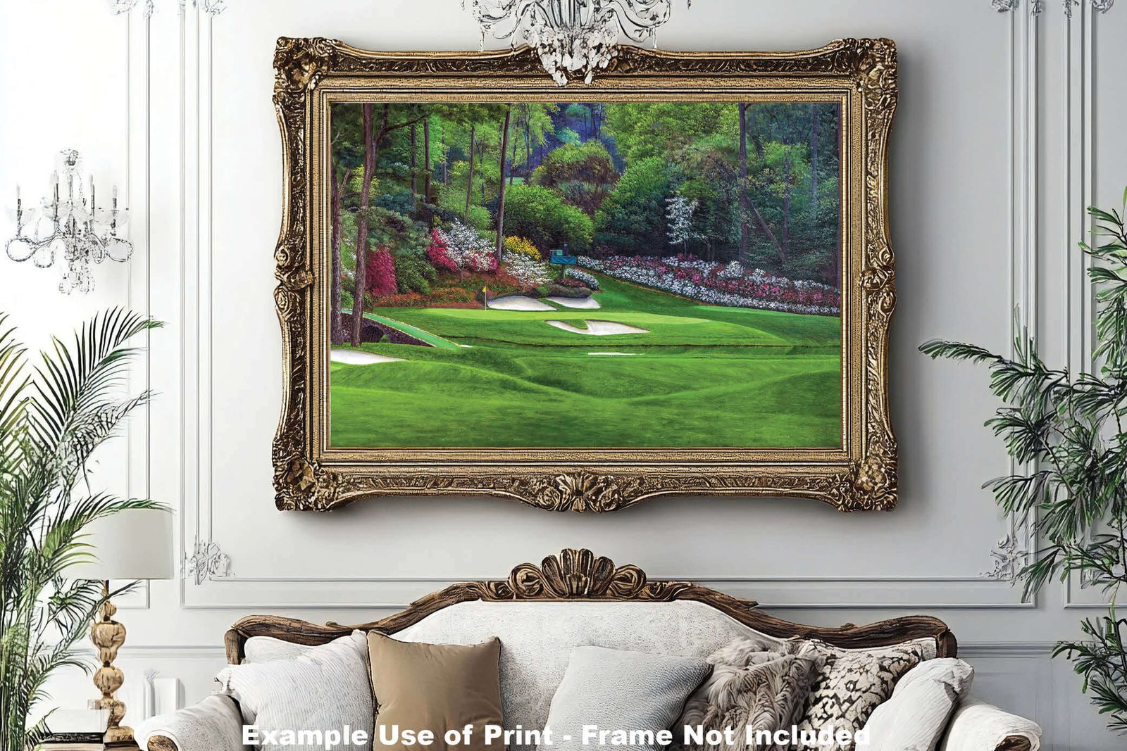 Augusta National PGA poster painting print Golf Hole 12 artwork pic Masters Golden Bell ANGC12RiOil03 RichimageArt.com 12