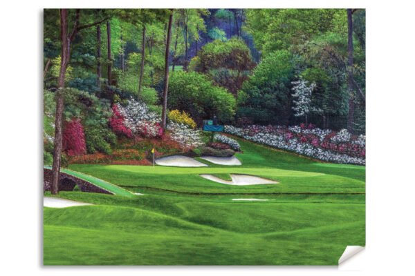 Augusta National PGA poster painting print Golf Hole 12 artwork pic Masters Golden Bell ANGC12RiOil03 RichimageArt.com 13