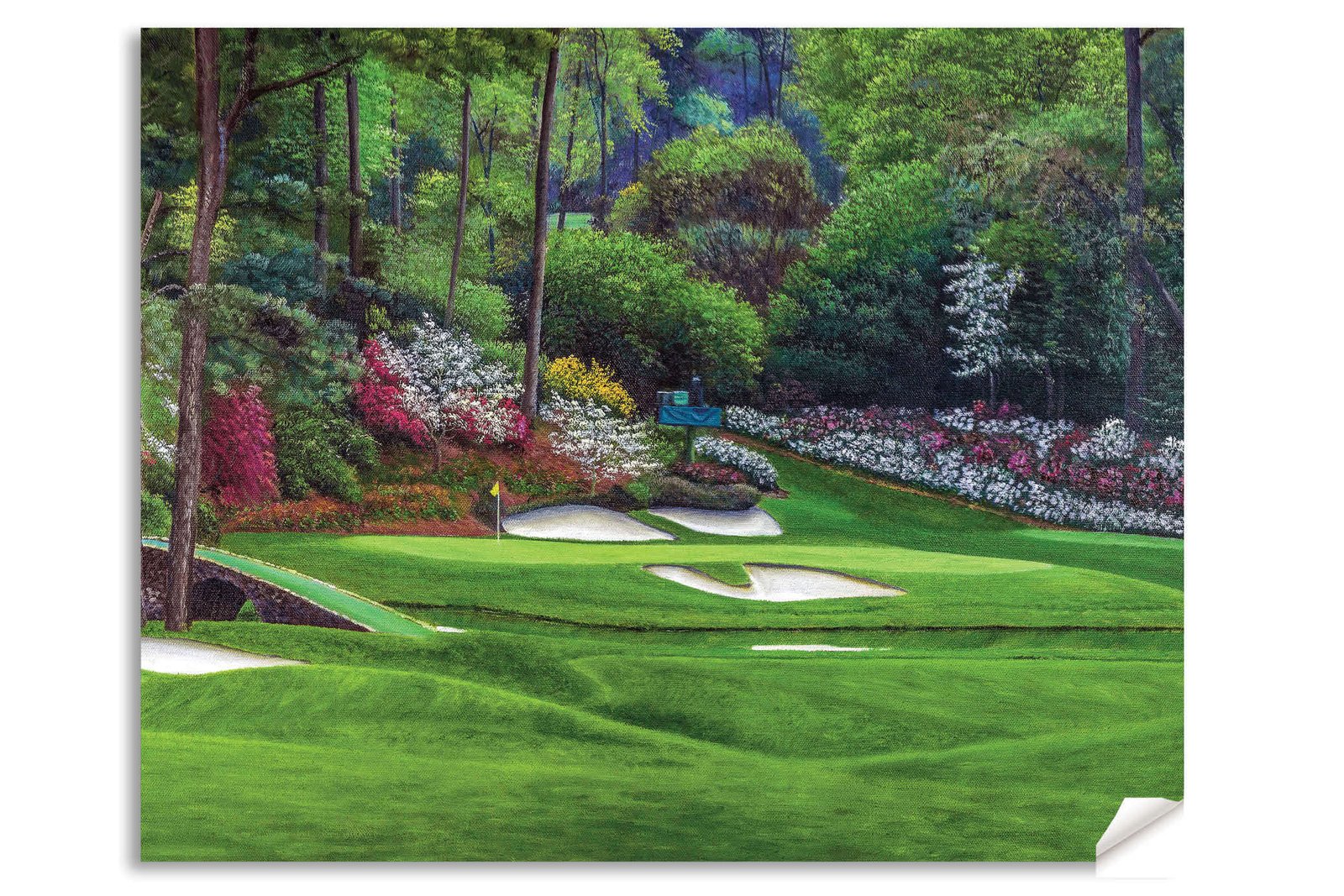Augusta National PGA poster painting print Golf Hole 12 artwork pic Masters Golden Bell ANGC12RiOil03 RichimageArt.com 13