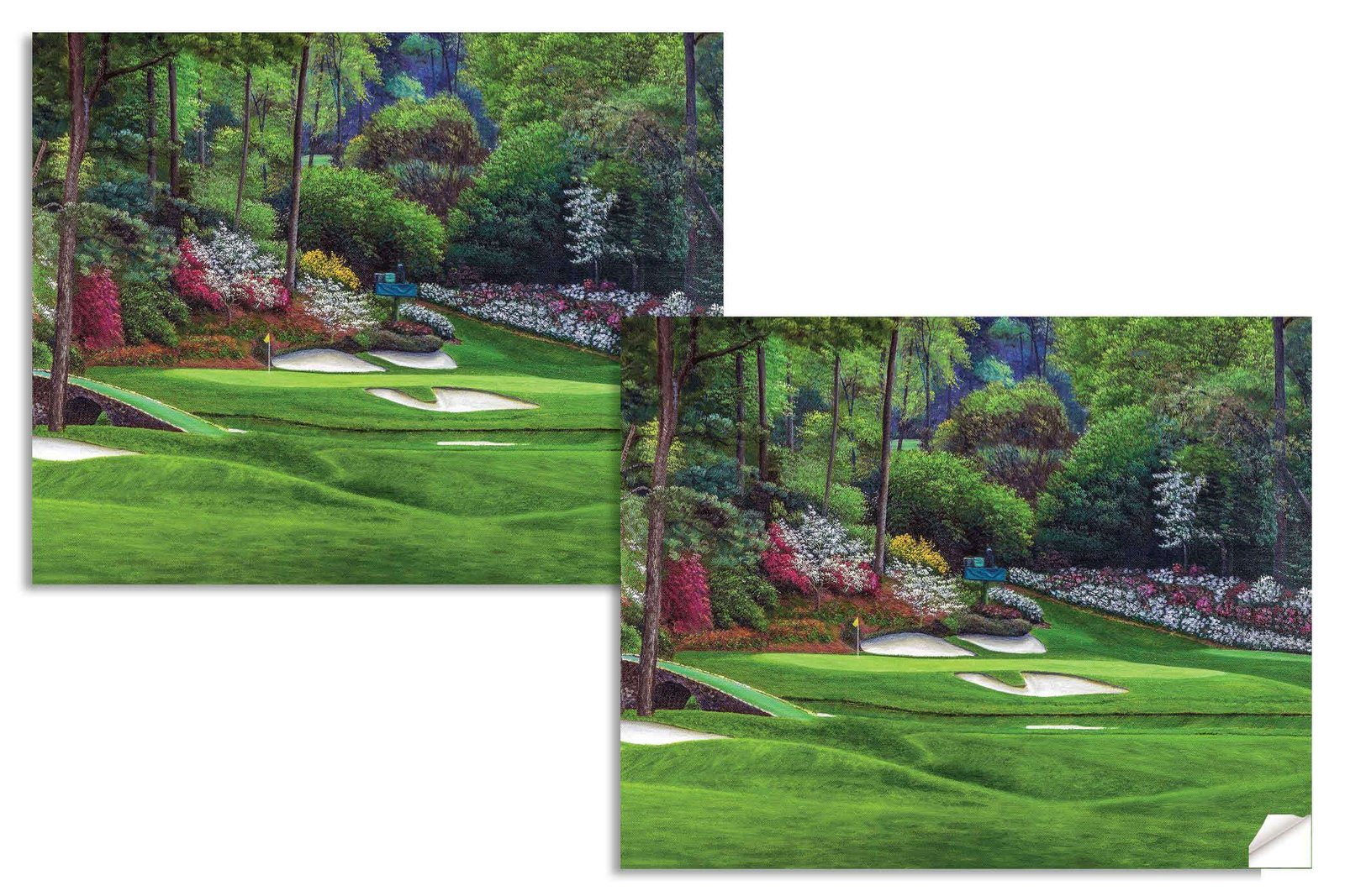 Augusta National PGA poster painting print Golf Hole 12 artwork pic Masters Golden Bell ANGC12RiOil03 RichimageArt.com 14
