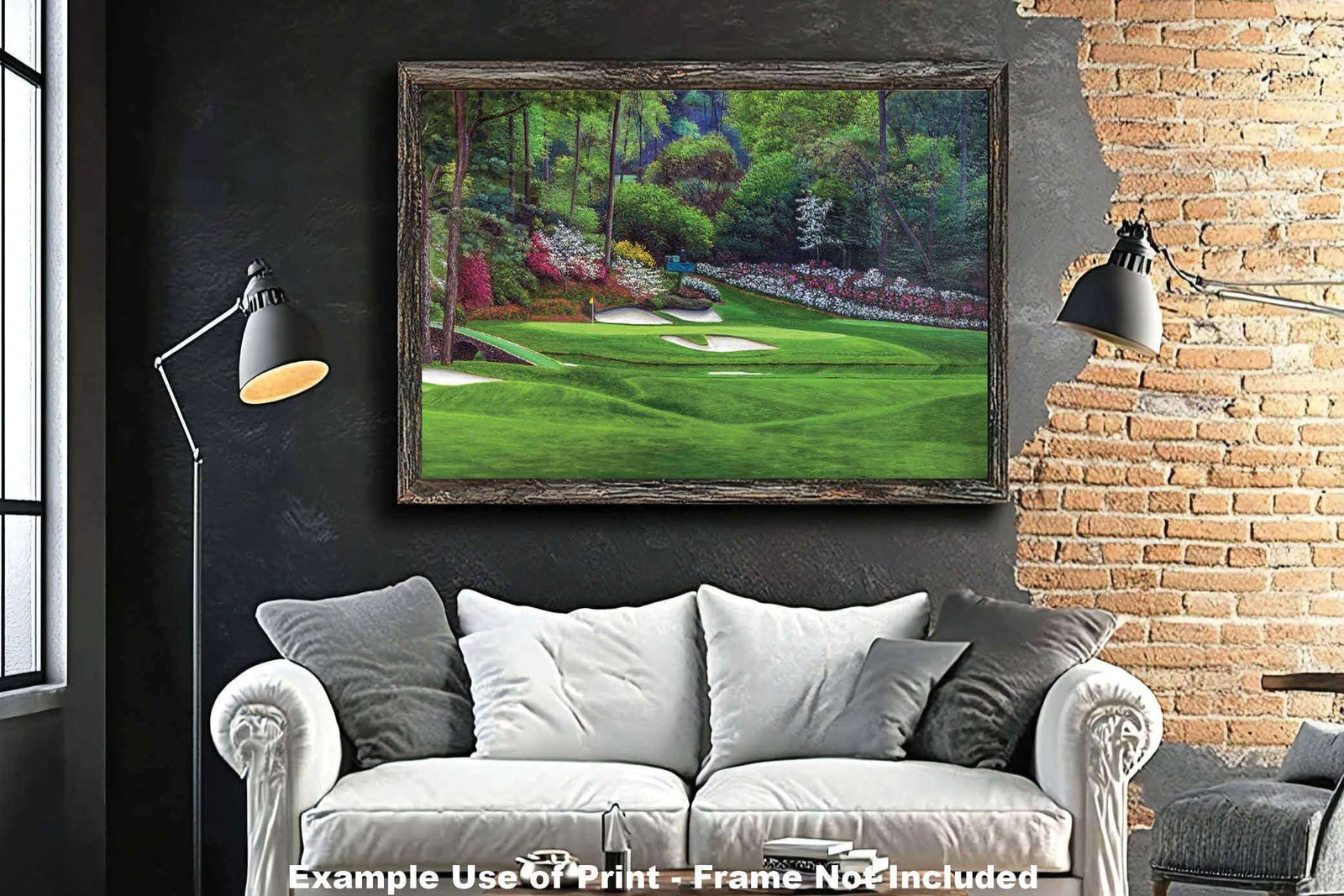 Augusta National PGA poster painting print Golf Hole 12 artwork pic Masters Golden Bell ANGC12RiOil03 RichimageArt.com 18