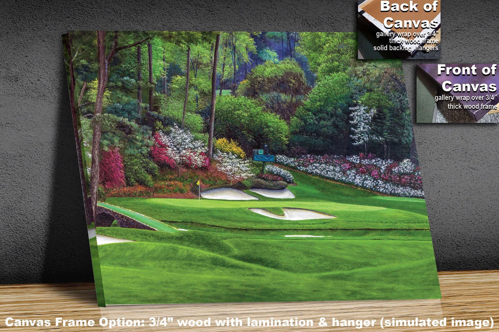 Augusta National PGA poster painting print Golf Hole 12 artwork pic Masters Golden Bell ANGC12RiOil03 RichimageArt.com 2