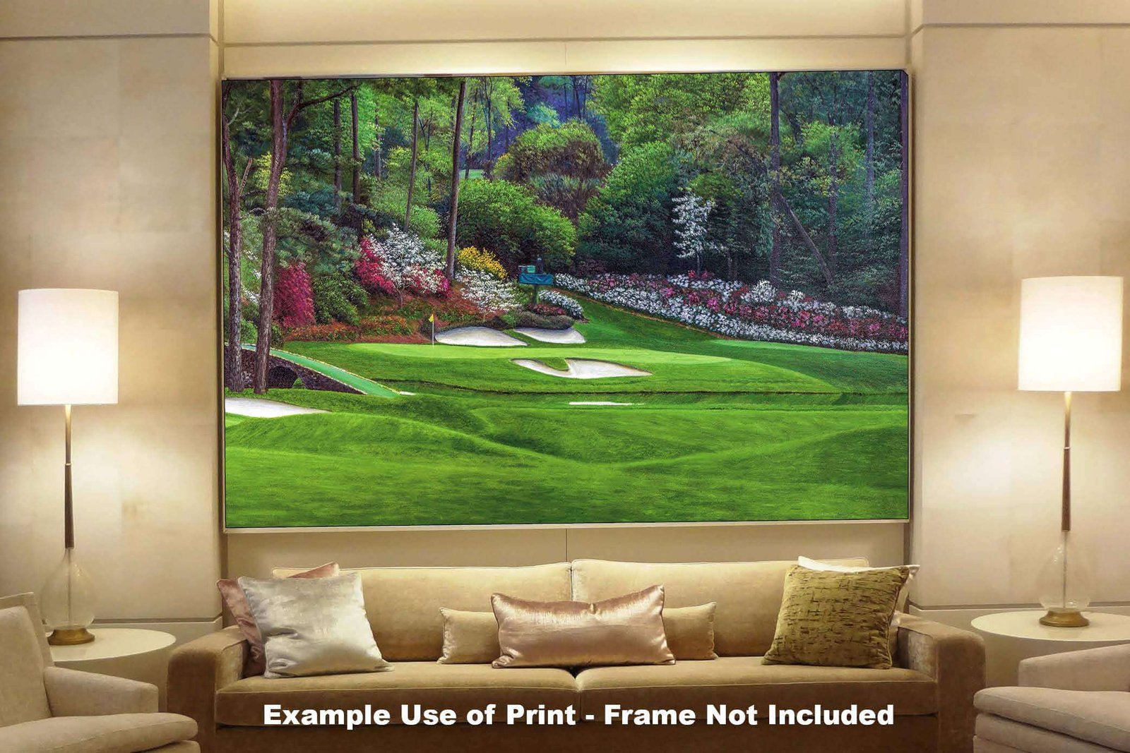 Augusta National PGA poster painting print Golf Hole 12 artwork pic Masters Golden Bell ANGC12RiOil03 RichimageArt.com 24